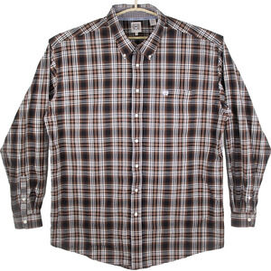Cinch Plaid Western Shirt Mens Size 2XL Plaid Flip Cuff Long Sleeve Button Down